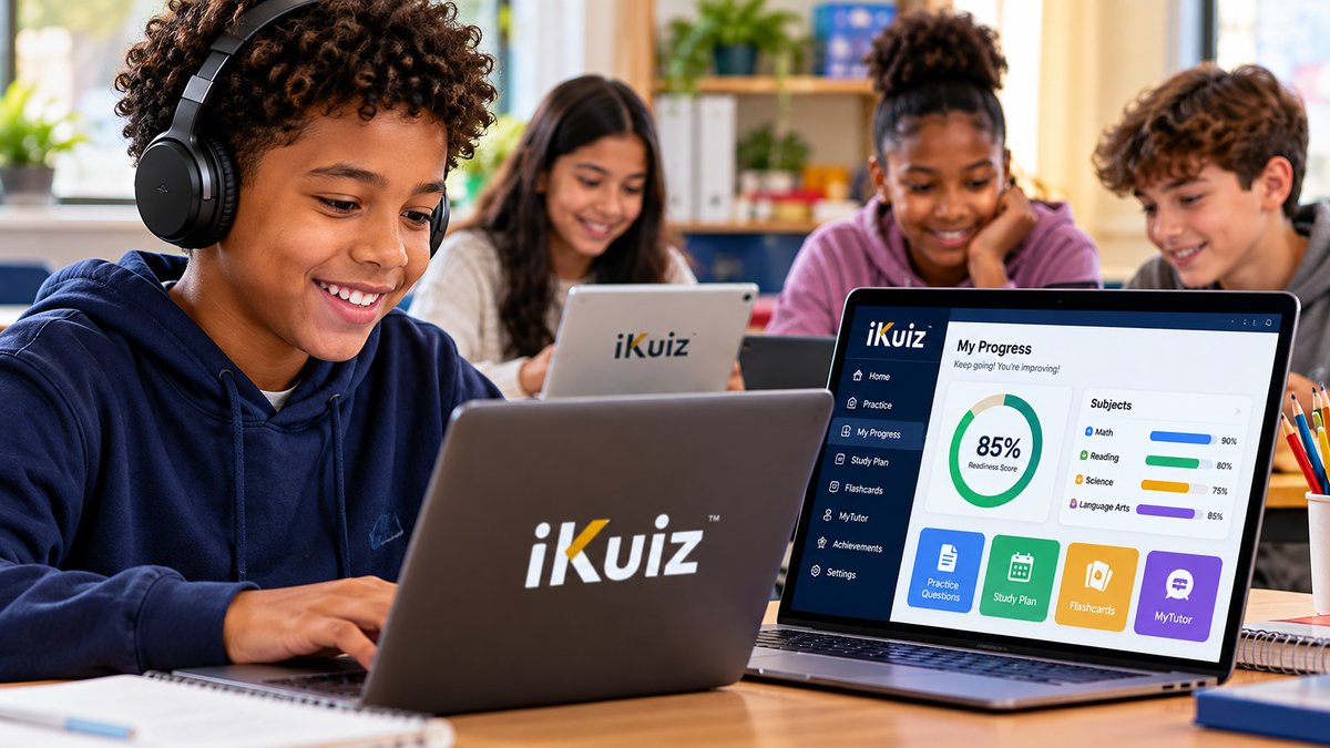 Learners practice with iKuiz and track readiness across subjects.